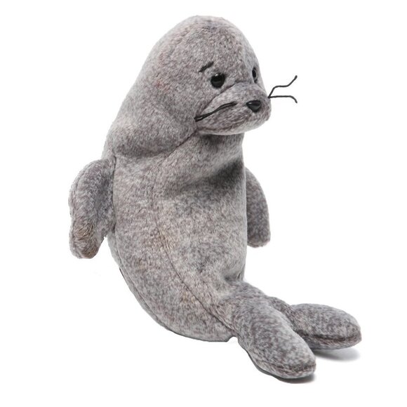 Vintage SLIPPERY 1999 TY Beanie Baby Seal Grey Collectable Stuffy - Picture 2 of 8